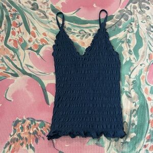 Elegant Navy Blue Women's Top